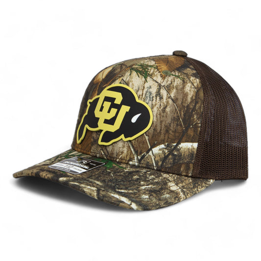 Colorado Buffaloes 3D Snapback Trucker Hat- Realtree Edge/ Brown