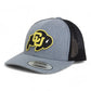 Colorado Buffaloes 3D YP Snapback Trucker Hat- Heather Grey/ Black