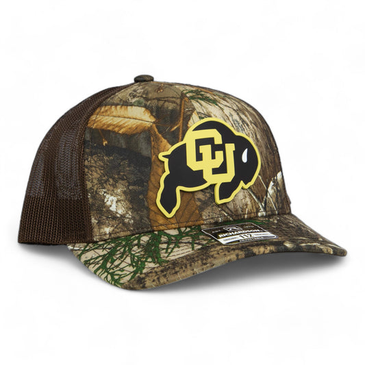 Colorado Buffaloes 3D Snapback Trucker Hat- Realtree Edge/ Brown