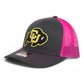 Colorado Buffaloes 3D Snapback Trucker Hat- Charcoal/ Hot Pink