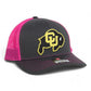 Colorado Buffaloes 3D Snapback Trucker Hat- Charcoal/ Hot Pink