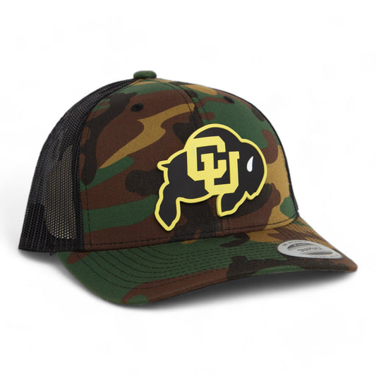 Colorado Buffaloes 3D YP Snapback Trucker Hat- Army Camo/ Black