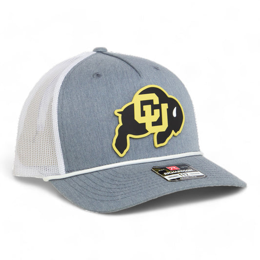 Colorado Buffaloes 3D Snapback Trucker Rope Hat- Heather Grey/ White