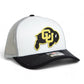 Colorado Buffaloes 3D Snapback Trucker Hat- White/ Grey/ Black