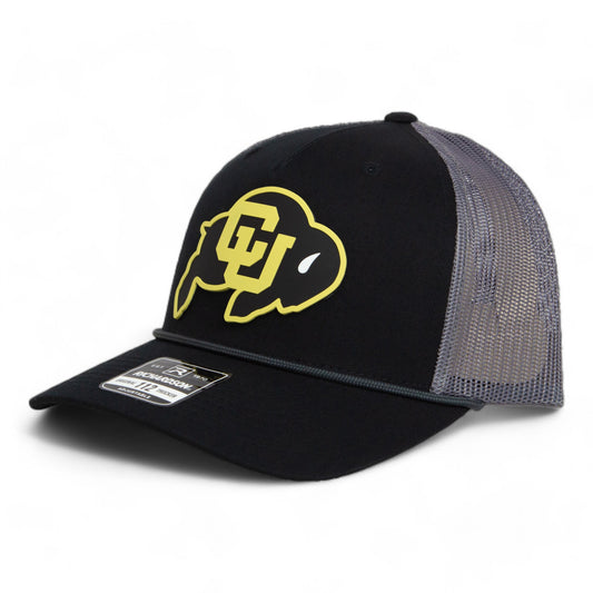 Colorado Buffaloes 3D Snapback Trucker Rope Hat- Black/ Charcoal