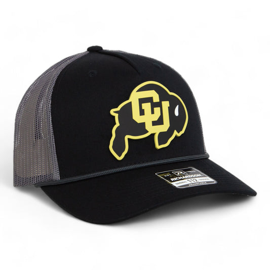 Colorado Buffaloes 3D Snapback Trucker Rope Hat- Black/ Charcoal