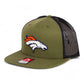 Denver Broncos 3D Wool Blend Flat Bill Hat- Loden/ Black