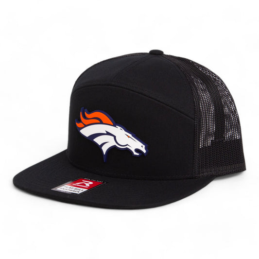 Denver Broncos 3D Snapback Seven-Panel Flat Bill Trucker Hat- Black