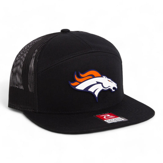 Denver Broncos 3D Snapback Seven-Panel Flat Bill Trucker Hat- Black