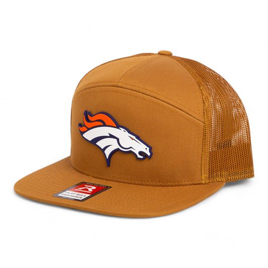 Denver Broncos 3D Snapback Seven-Panel Flat Bill Trucker Hat- Caramel