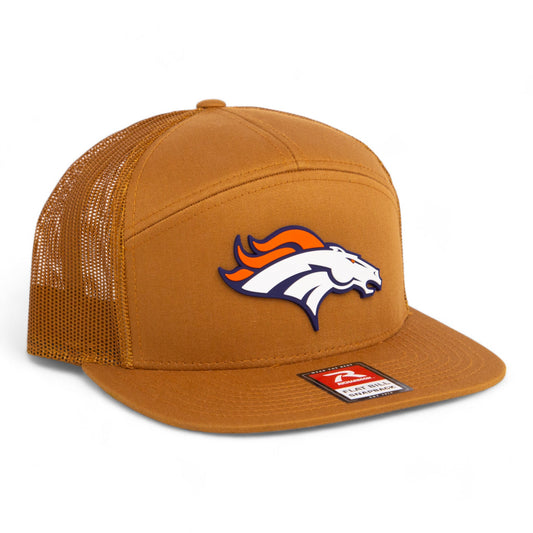 Denver Broncos 3D Snapback Seven-Panel Flat Bill Trucker Hat- Caramel