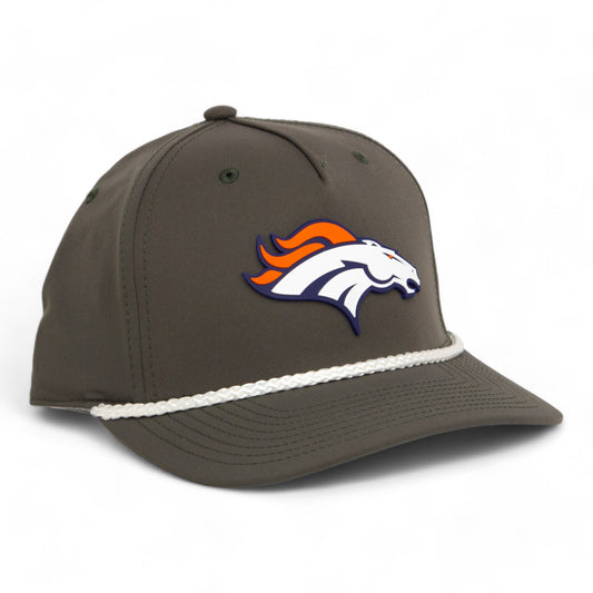 Denver Broncos 3D Five Panel Classic Rope Hat- Dark Olive Green/ White