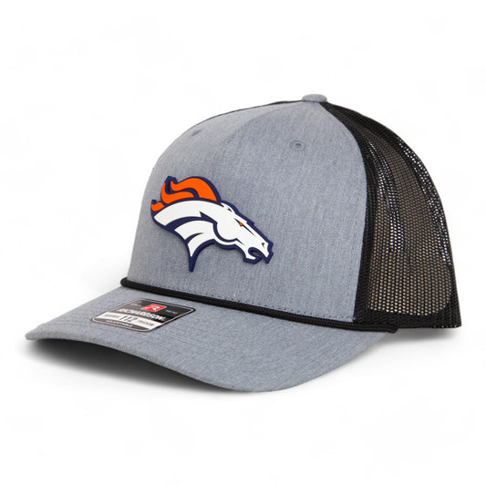 Denver Broncos 3D Snapback Trucker Rope Hat- Heather Grey/ Black