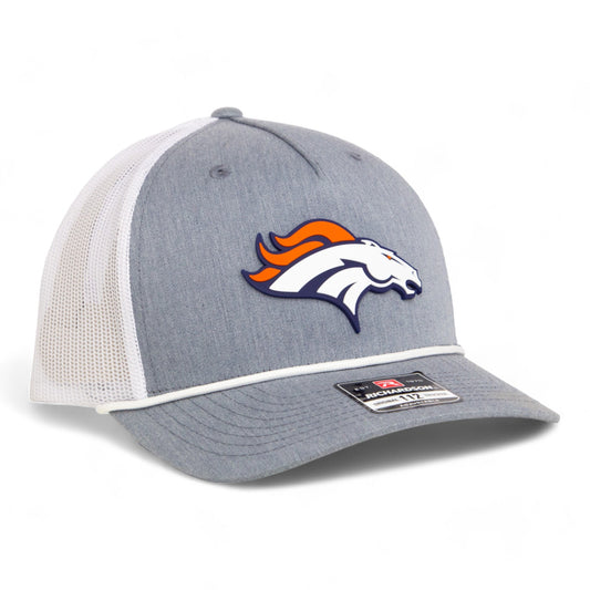 Denver Broncos 3D Snapback Trucker Rope Hat- Heather Grey/ White