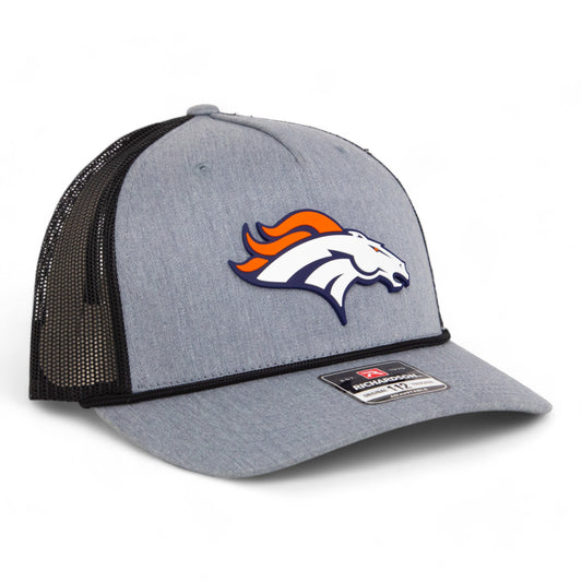 Denver Broncos 3D Snapback Trucker Rope Hat- Heather Grey/ Black