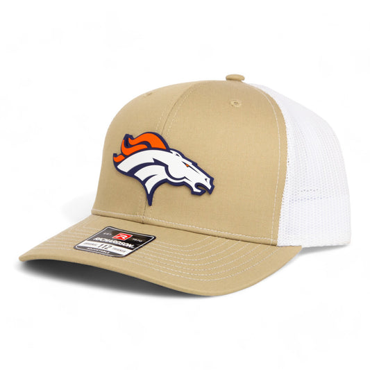 Denver Broncos 3D Snapback Trucker Hat- Tan/ White