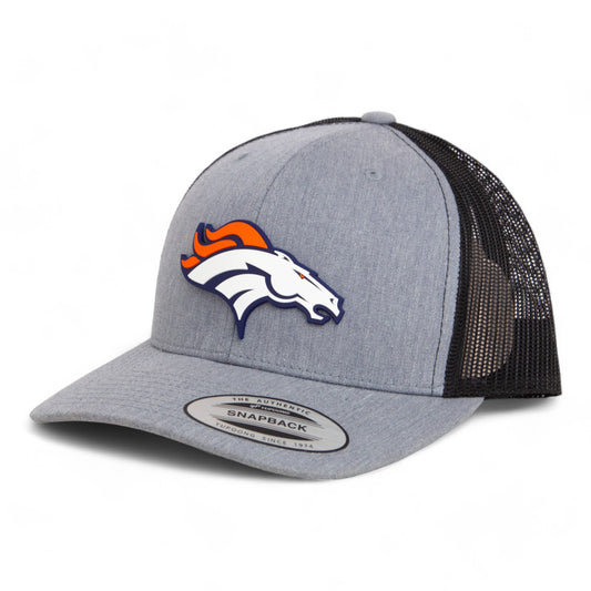 Denver Broncos 3D YP Snapback Trucker Hat- Heather Grey/ Black