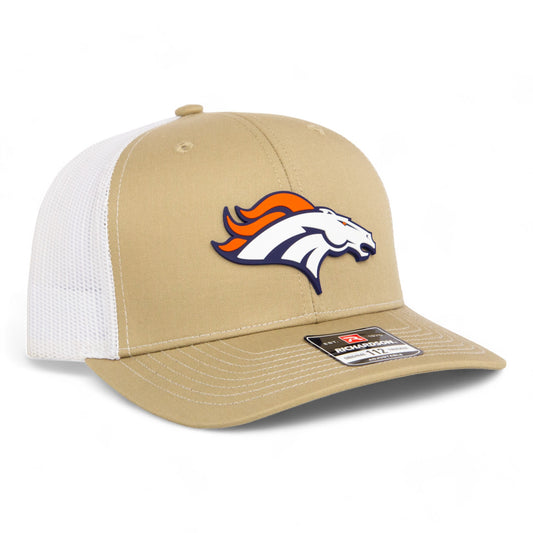 Denver Broncos 3D Snapback Trucker Hat- Tan/ White