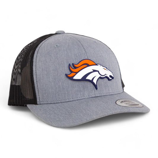 Denver Broncos 3D YP Snapback Trucker Hat- Heather Grey/ Black