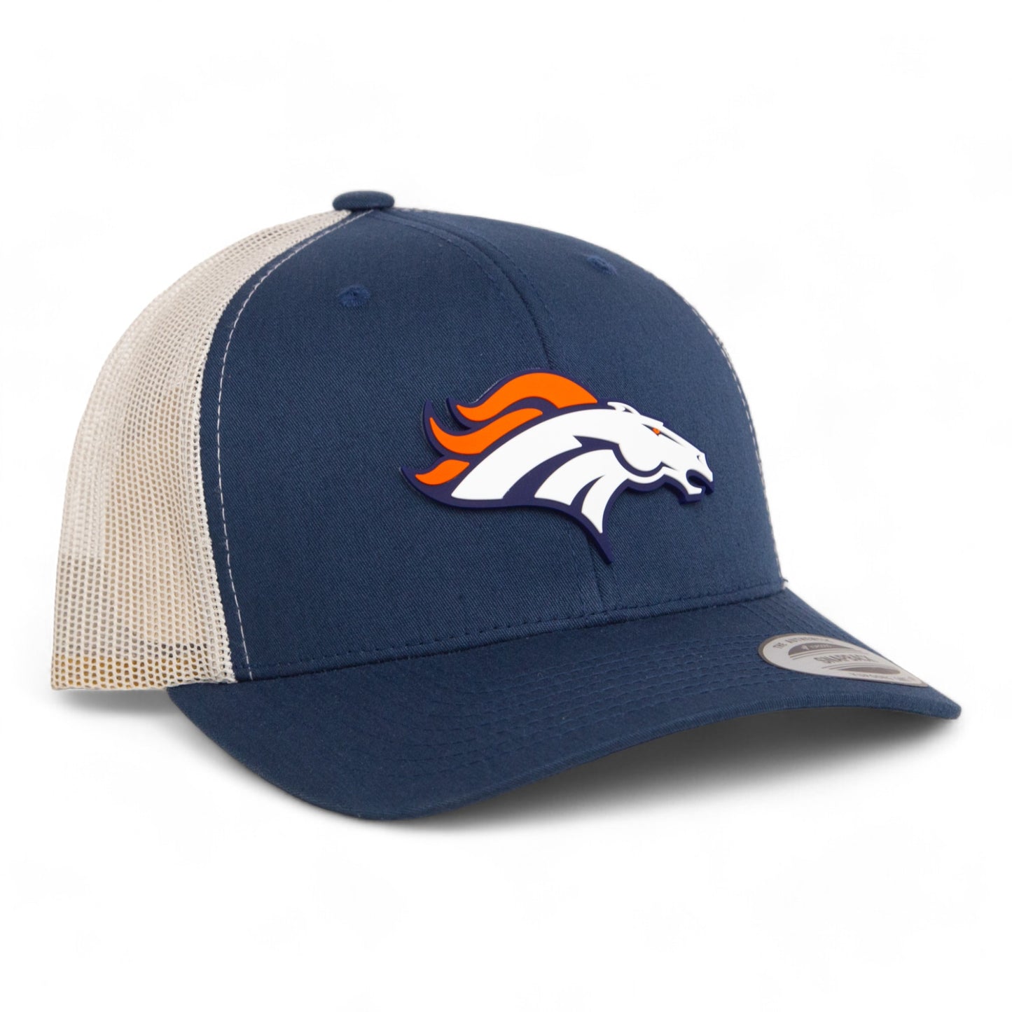 Denver Broncos 3D YP Snapback Trucker Hat- Navy/ Silver