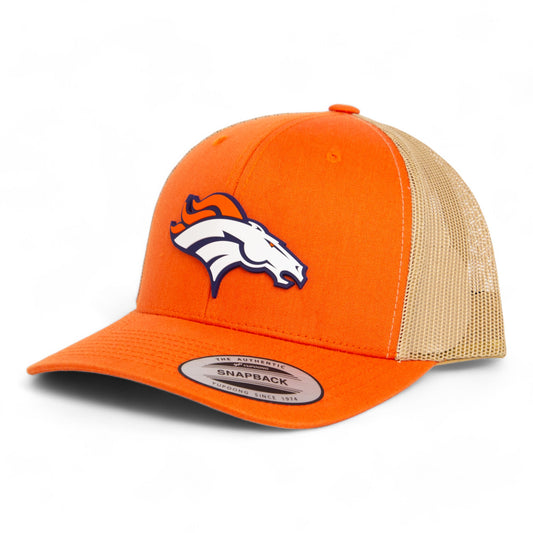 Denver Broncos 3D YP Snapback Trucker Hat- Rustic Orange/ Khaki