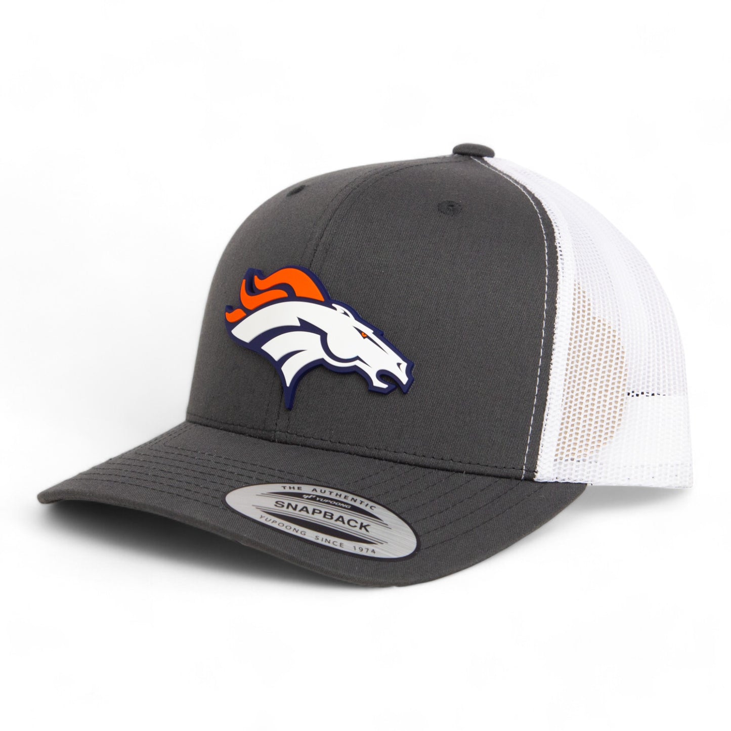 Denver Broncos 3D YP Snapback Trucker Hat- Charcoal/ White