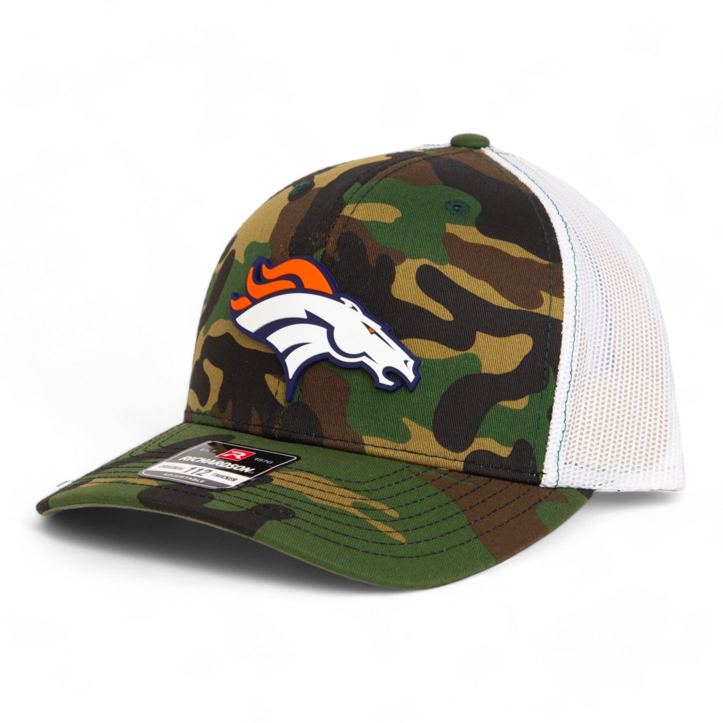 Denver Broncos 3D Snapback Trucker Hat- Army Camo/ White