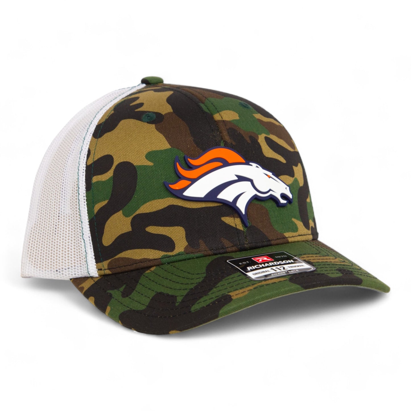 Denver Broncos 3D Snapback Trucker Hat- Army Camo/ White