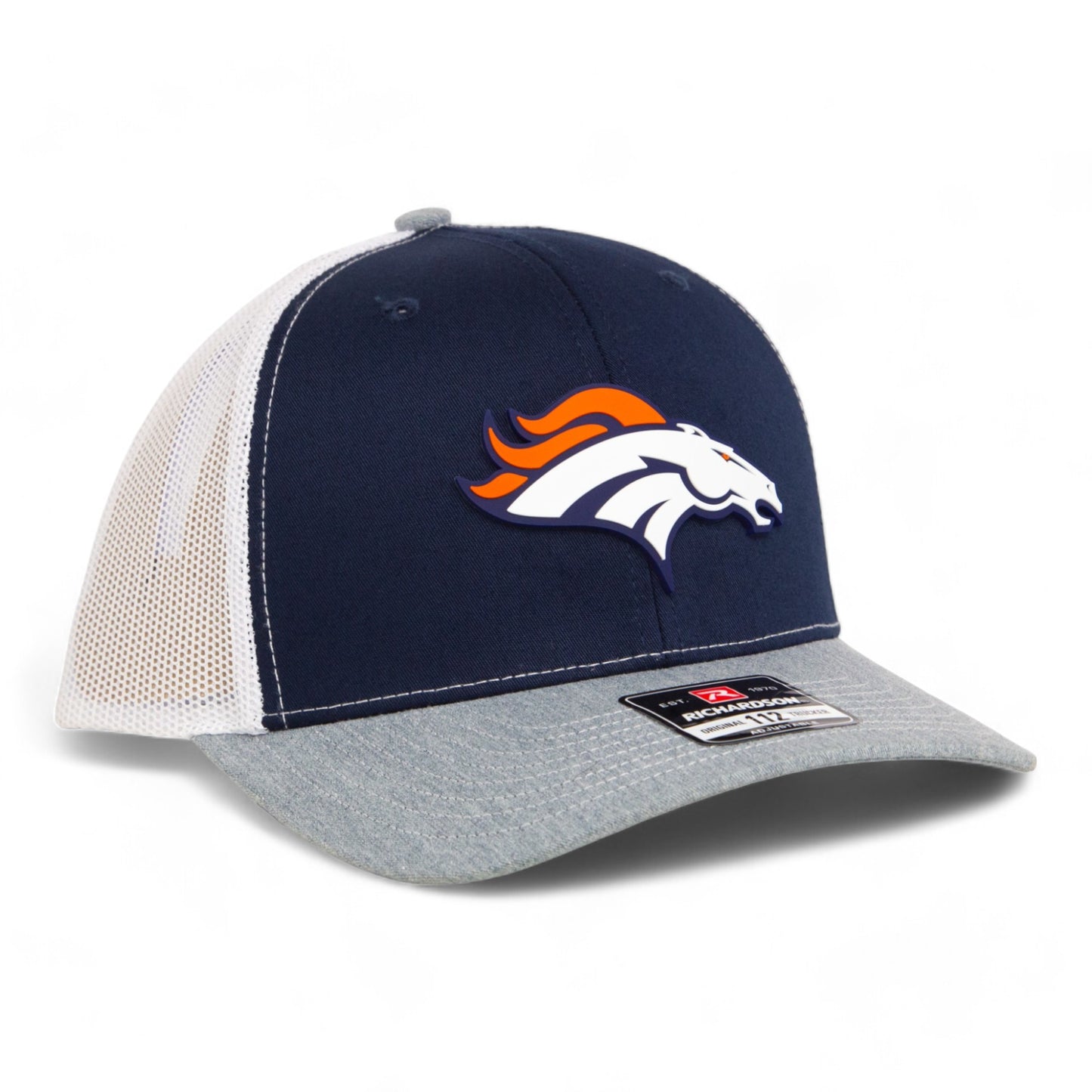 Denver Broncos 3D Snapback Trucker Hat- Navy/ White/ Heather Grey