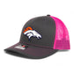 Denver Broncos 3D Snapback Trucker Hat- Charcoal/ Hot Pink