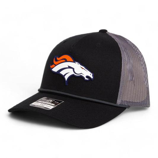 Denver Broncos 3D Snapback Trucker Rope Hat- Black/ Charcoal