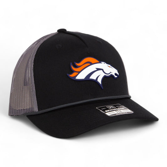 Denver Broncos 3D Snapback Trucker Rope Hat- Black/ Charcoal