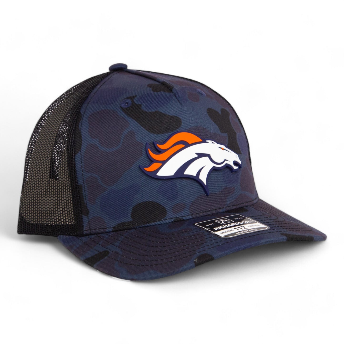 Denver Broncos 3D Snapback Trucker Hat- Admiral Duck Camo/ Black