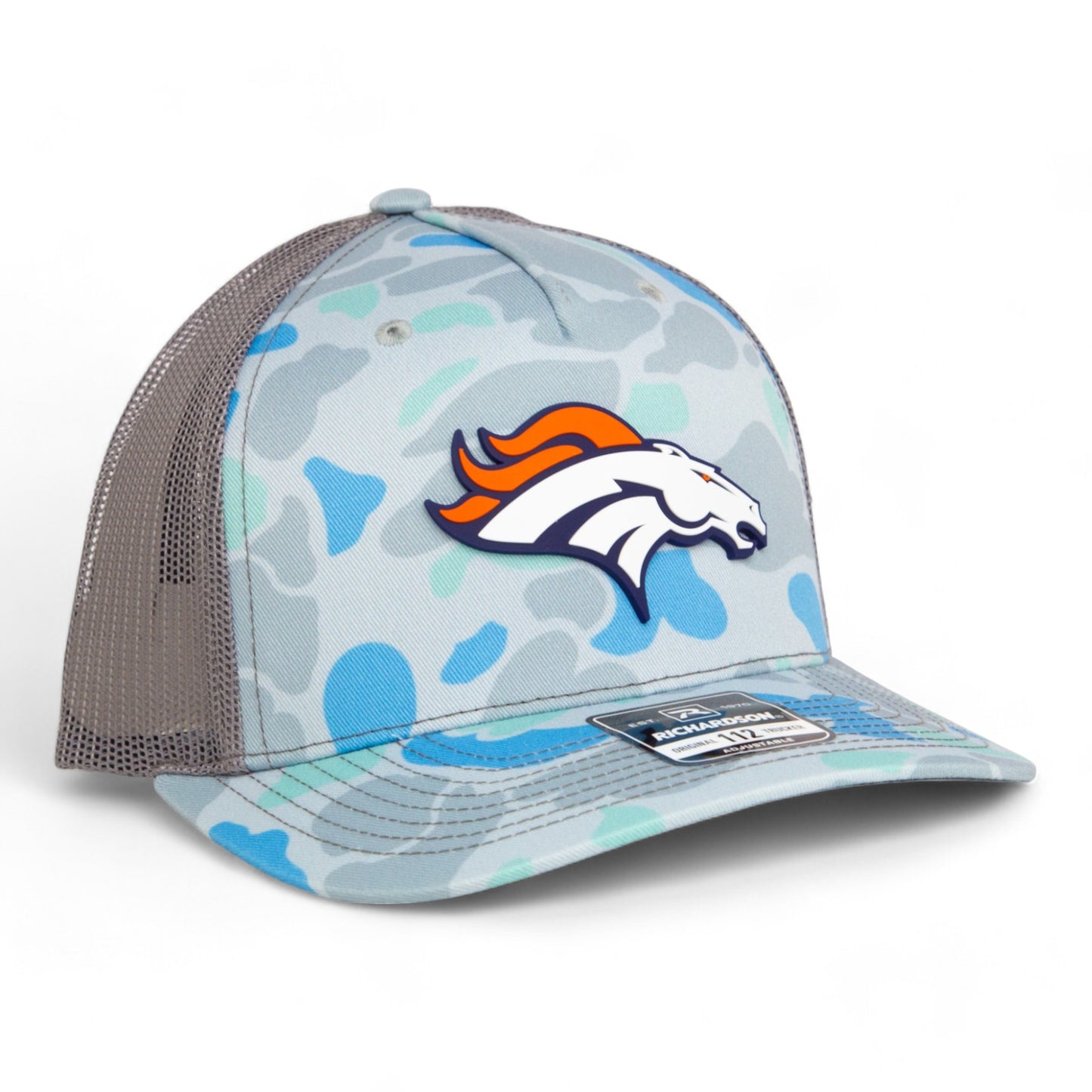 Denver Broncos 3D Snapback Trucker Hat- Saltwater Duck Camo/ Charcoal