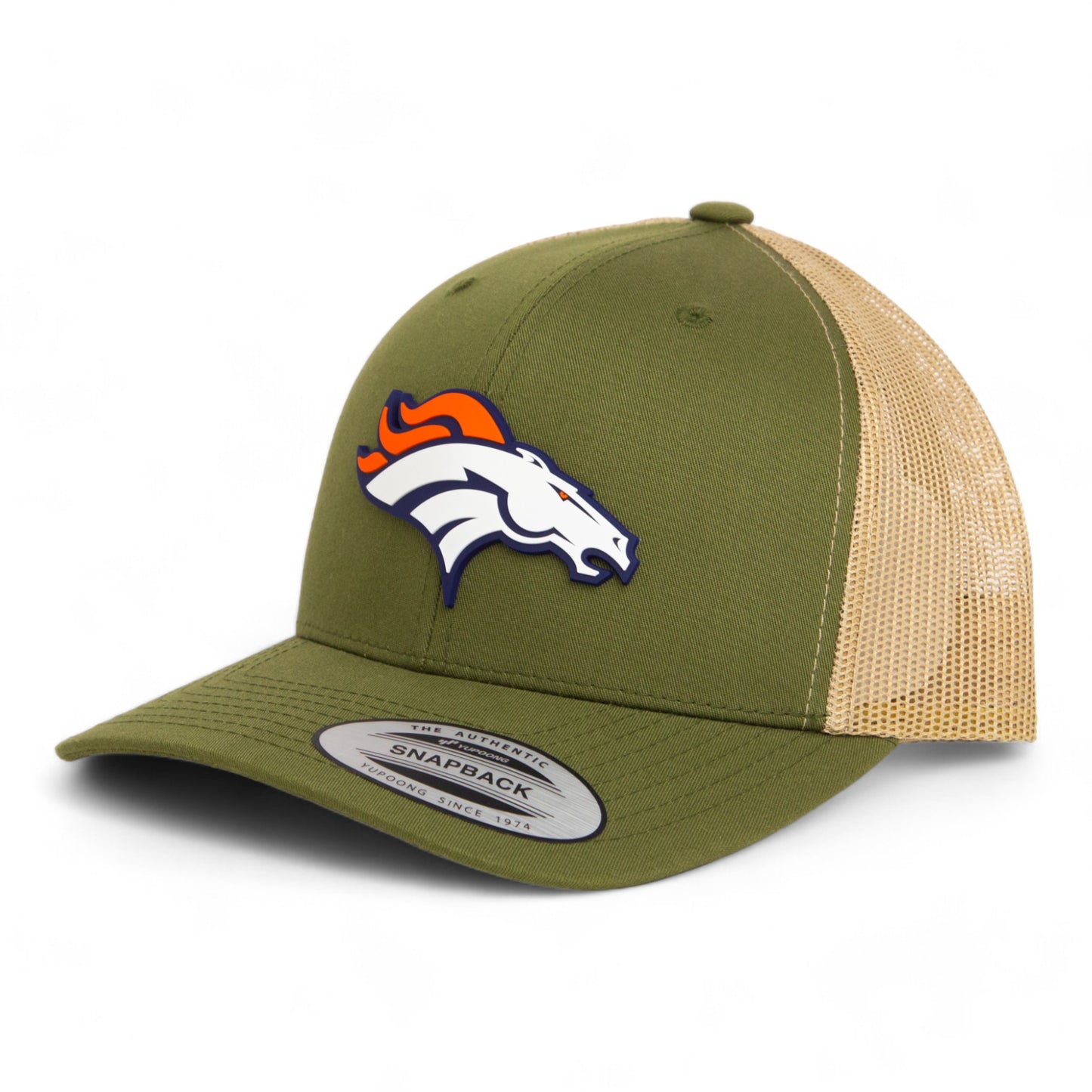 Denver Broncos 3D YP Snapback Trucker Hat- Moss/ Tan