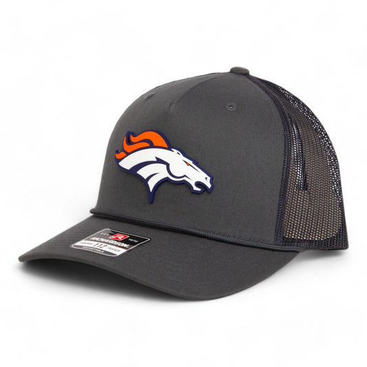 Denver Broncos 3D Snapback Trucker Rope Hat- Charcoal