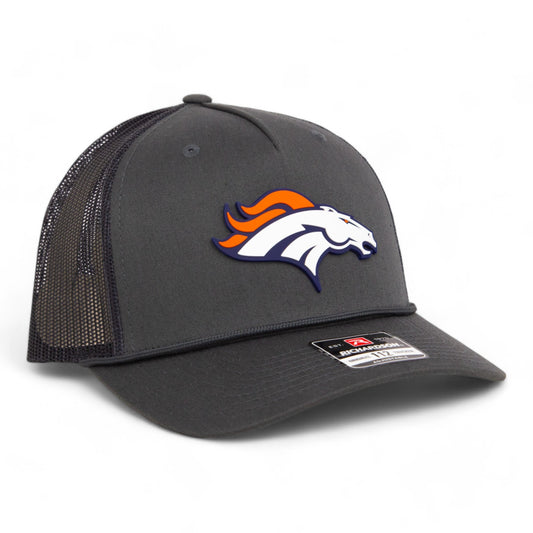 Denver Broncos 3D Snapback Trucker Rope Hat- Charcoal