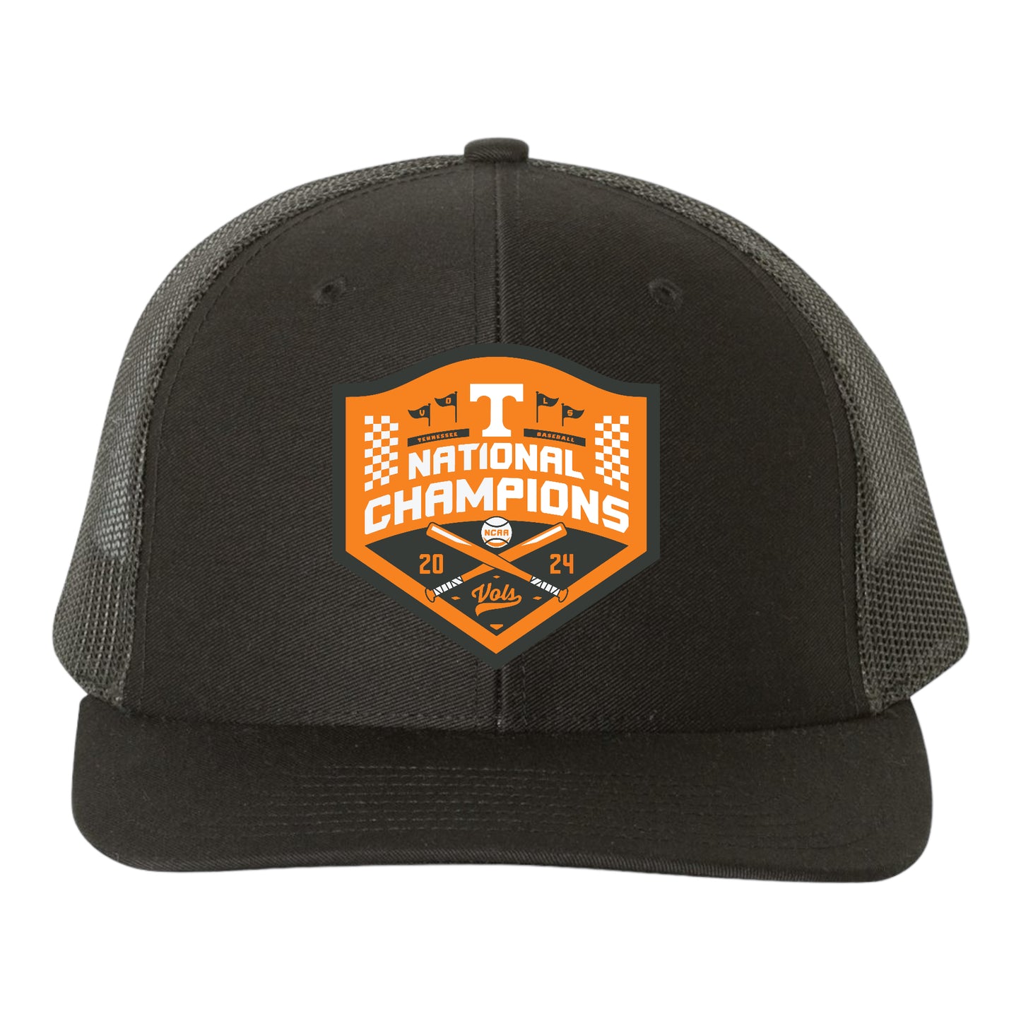 Tennessee Volunteers 2024 Men's College World Series Champions 3D Snapback Trucker Hat- Black