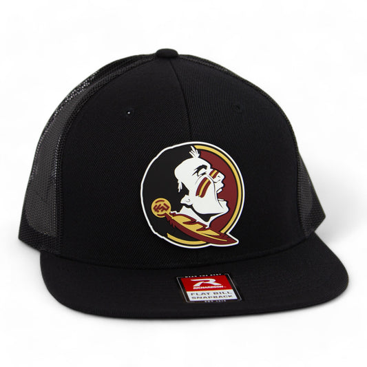 Florida State Seminoles 3D Wool Blend Flat Bill Hat- Black