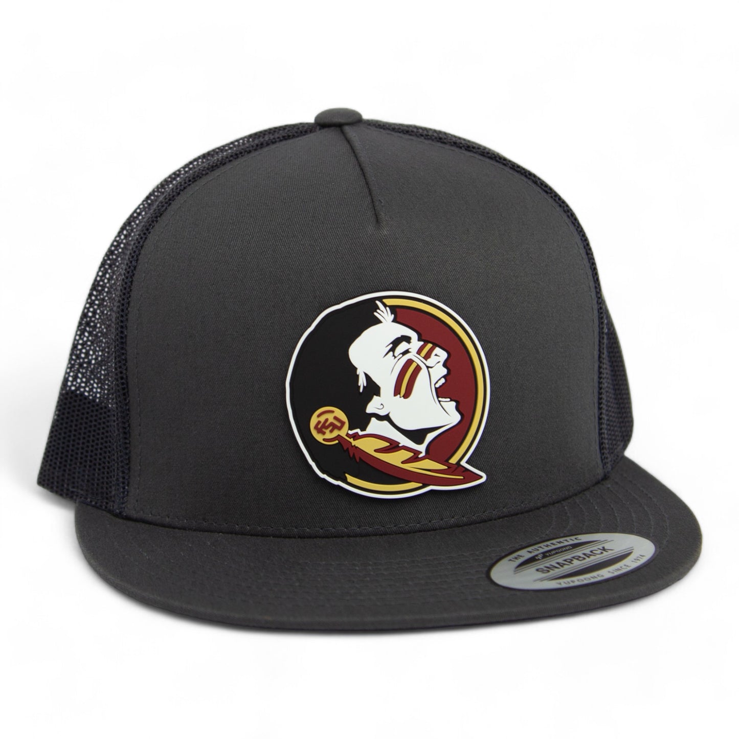 Florida State Seminoles 3D YP Snapback Flat Bill Trucker Hat- Charcoal/ Black