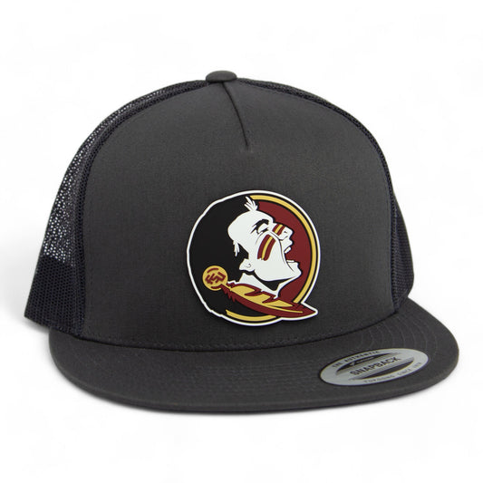 Florida State Seminoles 3D YP Snapback Flat Bill Trucker Hat- Charcoal/ Black