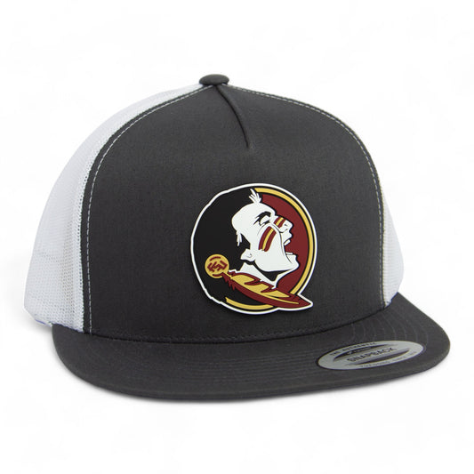 Florida State Seminoles 3D YP Snapback Flat Bill Trucker Hat- Charcoal/ White