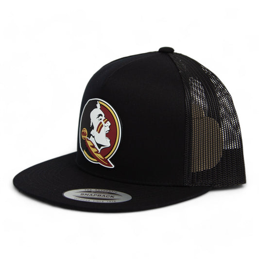 Florida State Seminoles 3D YP Snapback Flat Bill Trucker Hat- Black