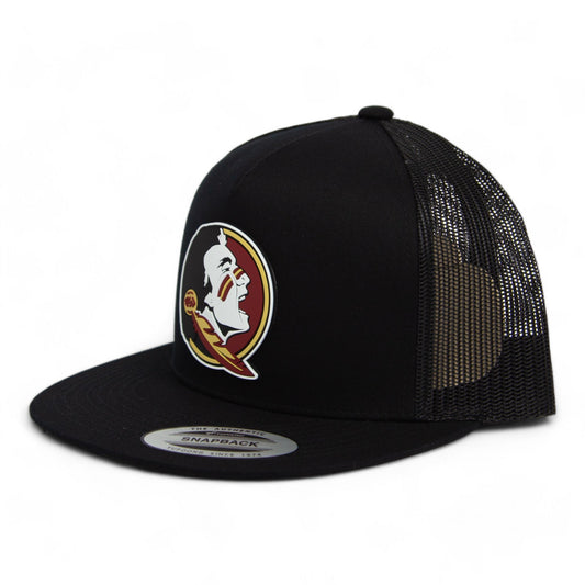 FSU Seminoles 2024 Men's College World Series 3D YP Snapback Flat Bill Trucker Hat- Black