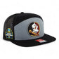 FSU Seminoles 2024 Men's College World Series 3D Snapback Seven-Panel Trucker Hat- Heather Grey/ Black