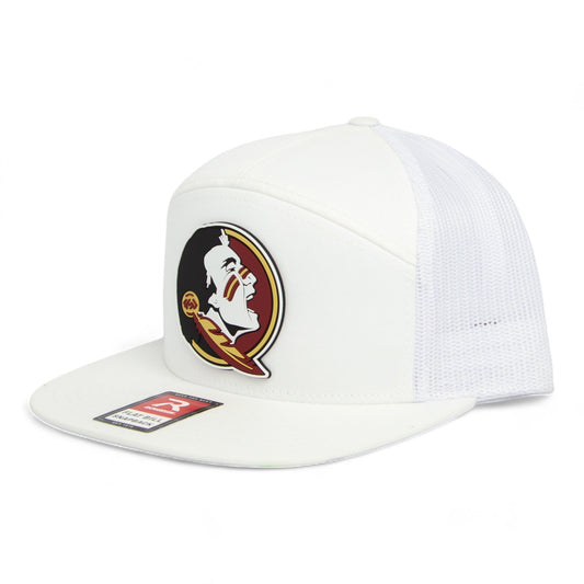FSU Seminoles 2024 Men's College World Series 3D Snapback Seven-Panel Trucker Hat- White