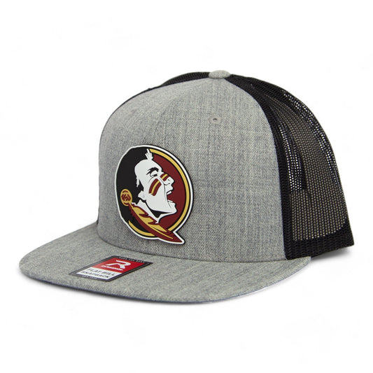 FSU Seminoles 2024 Men's College World Series 3D Wool Blend Flat Bill Hat- Heather Grey/ Black