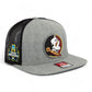 FSU Seminoles 2024 Men's College World Series 3D Wool Blend Flat Bill Hat- Heather Grey/ Black