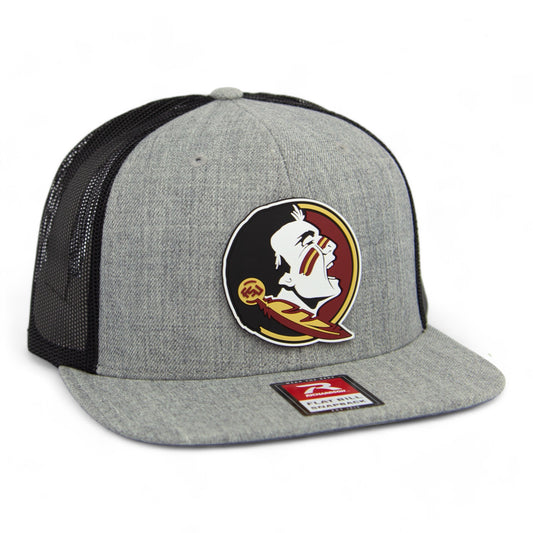 Florida State Seminoles 3D Wool Blend Flat Bill Hat- Heather Grey/ Black