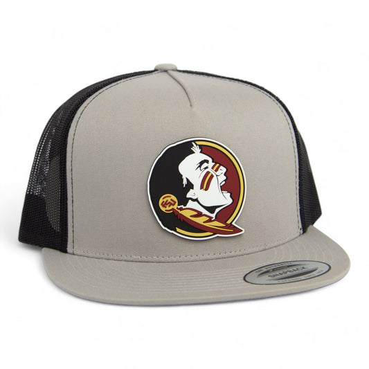 Florida State Seminoles 3D YP Snapback Flat Bill Trucker Hat- Silver/ Black